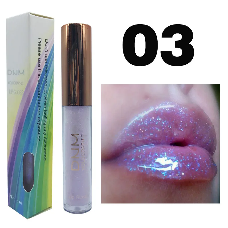 ELES DNM Laser Color Lip Gloss Pearlescent Glitter Moisturizing