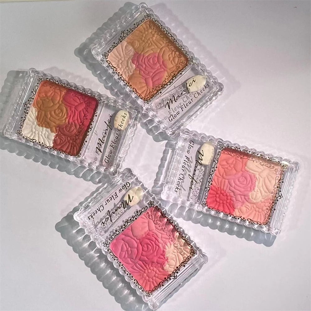 ELES Fivecolor Petal Blush Womens Highlighter And Contouring Allinone Palette, Longlasting
