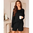 thumbnail image 1 of Ekouaer Sweater Sets Women 2 Piece Lounge Sets Long Sleeve Knit Pullover Tops Short Wide Leg Pants, 1 of 4