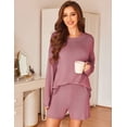 thumbnail image 1 of Ekouaer Sweater Sets Women 2 Piece Lounge Sets Long Sleeve Knit Pullover Tops Short Wide Leg Pants, 1 of 6