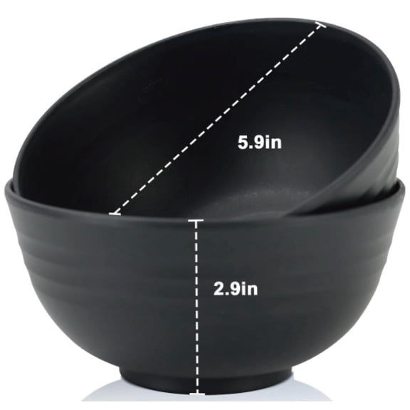 ELESTAB Bowls,Wheat Straw Bowl Sets, 8 PCS Unbreakable Cereal Bowls 26 OZ,Microwave and Dishwasher Safe Bowls,Alternative Plastic Bowl Reusable for cereal,salad,snack and soup (Pure Black)