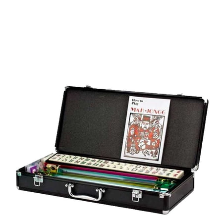 ELEVATE YOUR MAH JONG EXPERIENCE WITH THIS DELUXE SET IN A SLEEK BLACK SILVER ALUMINUM CASE | STYLISH AND ORGANIZED GAMING EXPERIENCE |