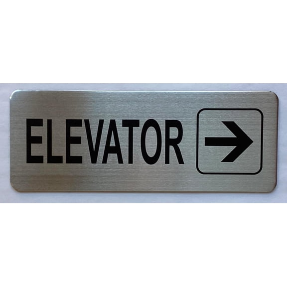 ELEVATOR RIGHT ARROW SIGN (ALUMINIUM WITH DOUBLE SIDED TAPE,SILVER,SIZE 3 INCH) (RIGHT ARROW)