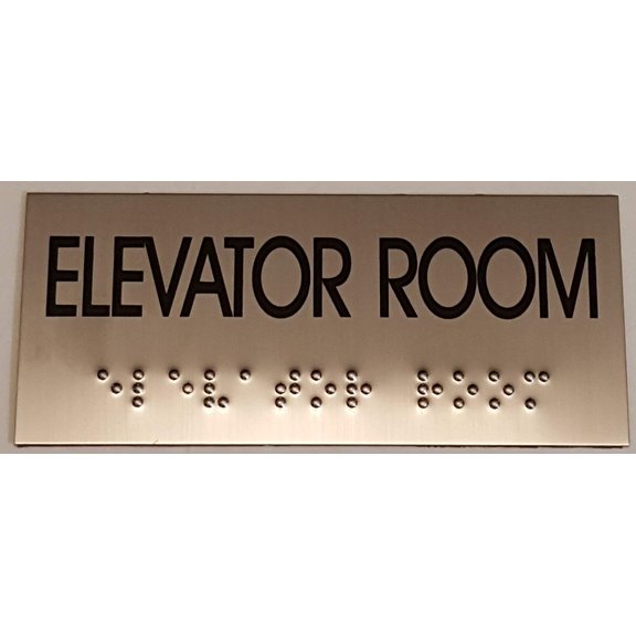 ELEVATOR ROOM SIGN- BRAILLE-STAINLESS STEEL ( Heavy Duty-Commercial Use )