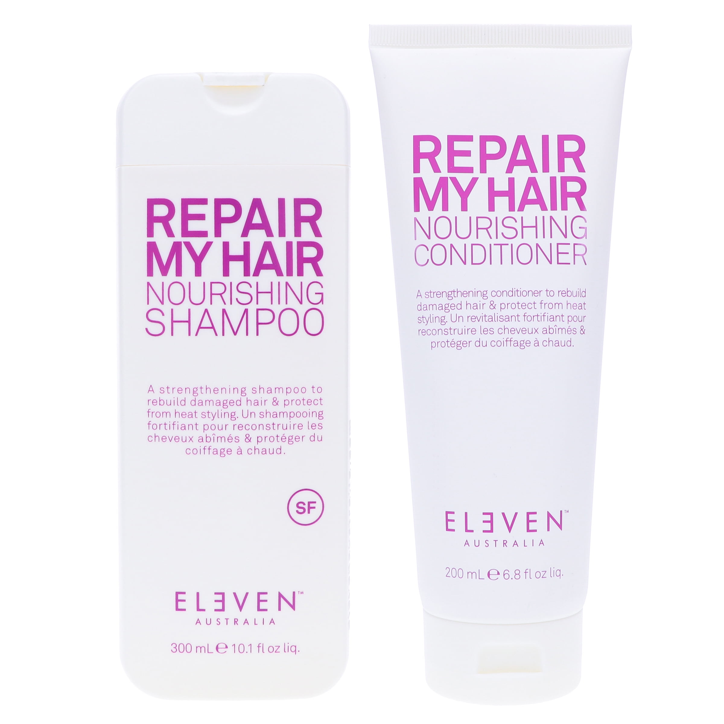 ELEVEN Australia Repair My Hair Nourishing Shampoo 10.1 oz & Repair My Hair Nourishing Conditioner 6.8 oz Combo Pack