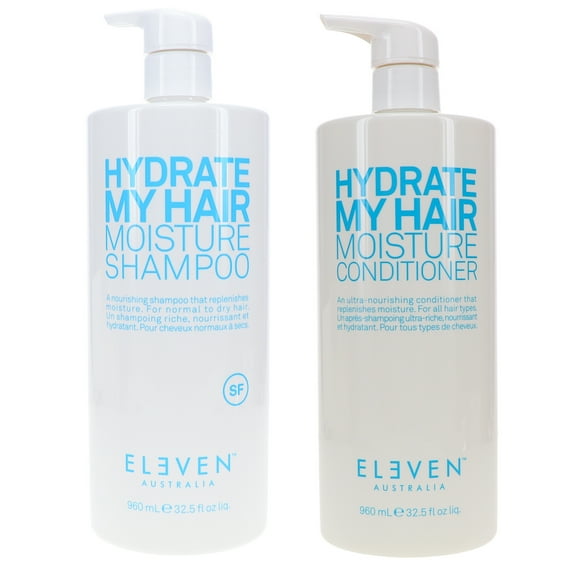 ELEVEN Australia Hydrate My Hair Moisture Shampoo 32.5 oz & Hydrate My Hair Moisture Conditioner 32.5 oz Combo Pack