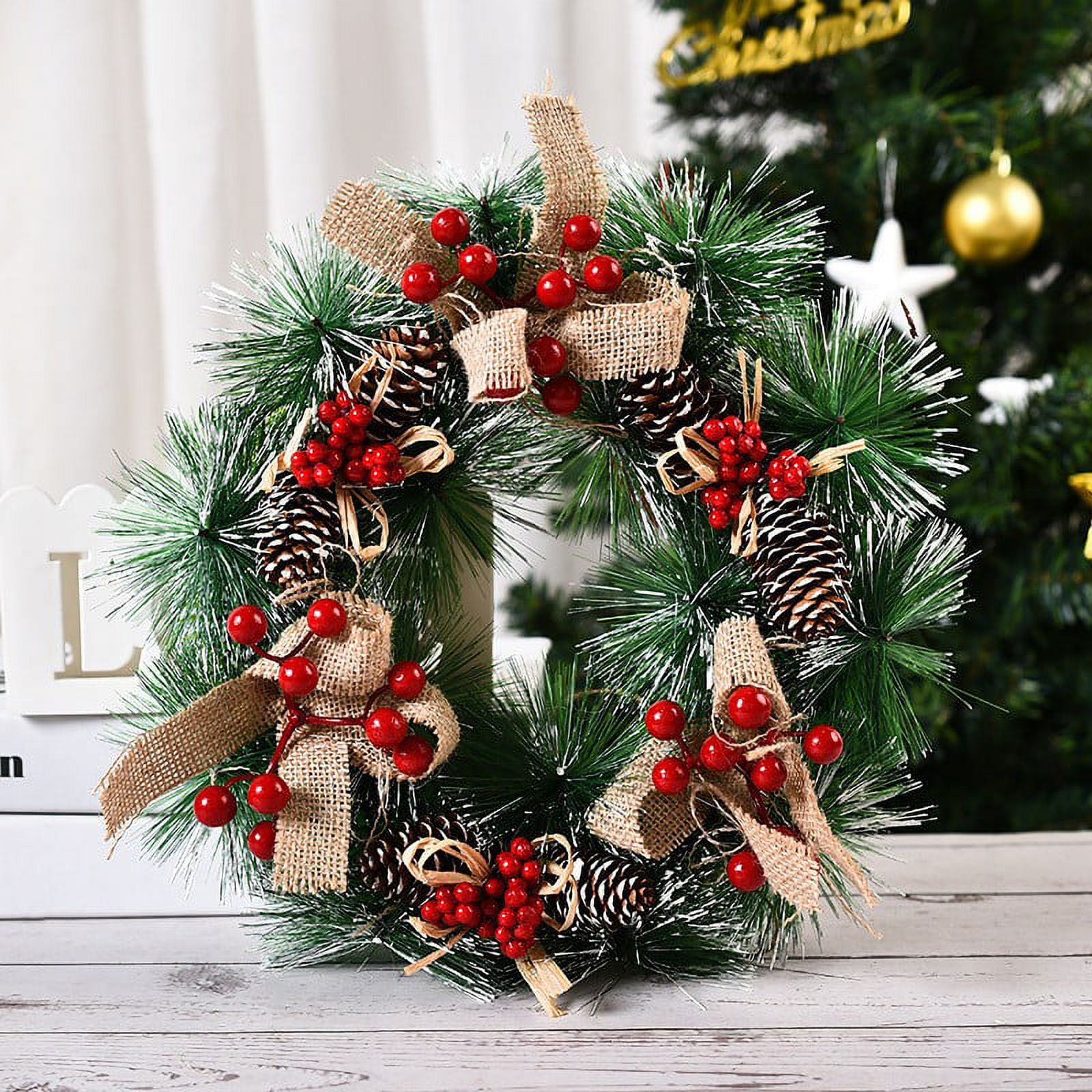 ELEVENTIME Black and Friday Deals 2024 Christmas Wreath Berry Handmade