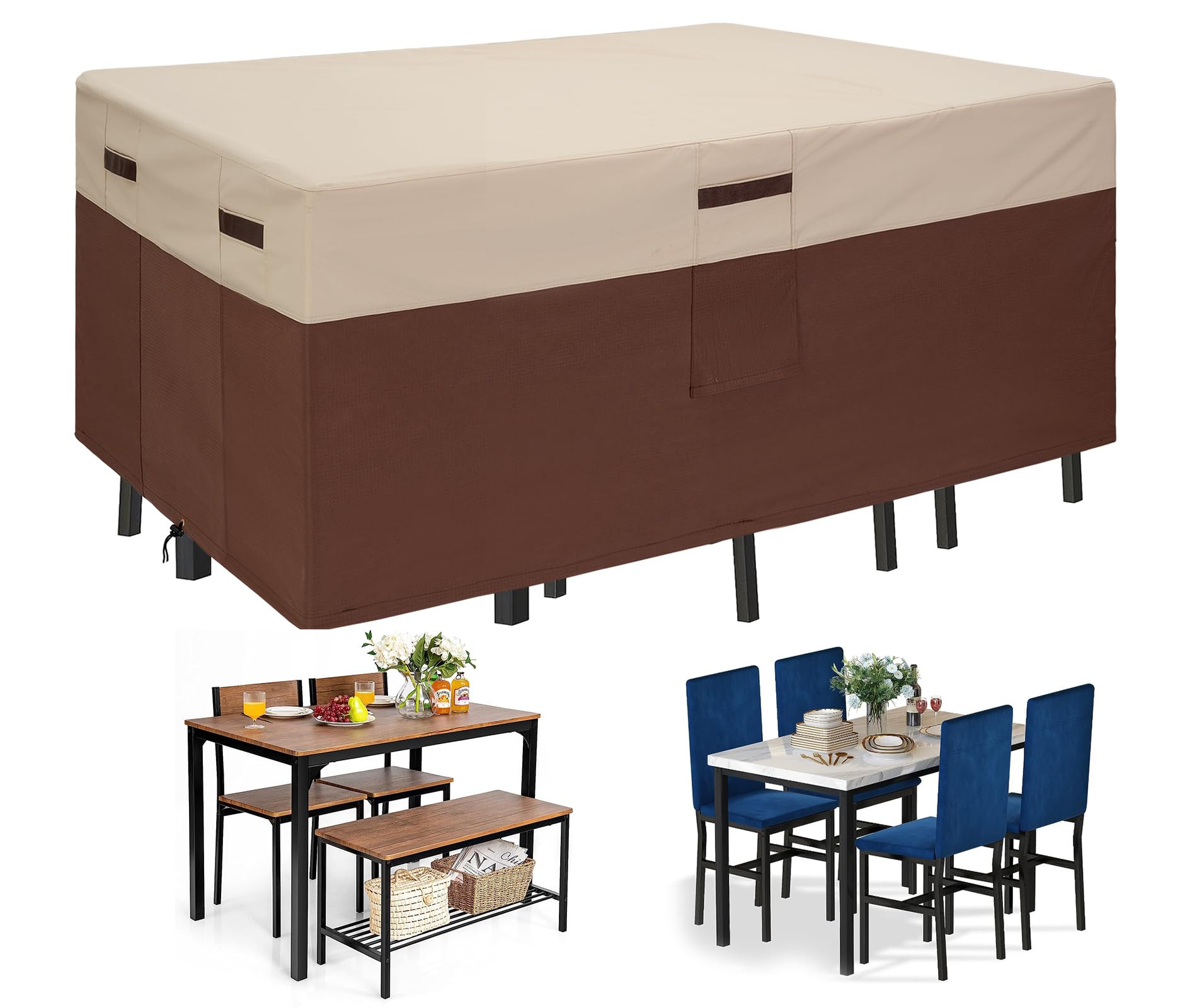 ELEXTYLE Outdoor Table Covers Waterproof HYZ01 Rectangle,Large Patio Covers Heavy Duty