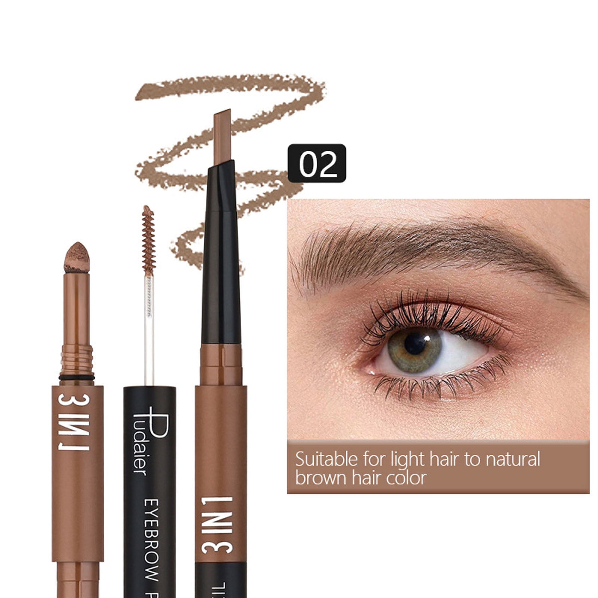 ELF 3in1 Eyebrow Pencil, Waterproof Eyebrow Powder Natural Long