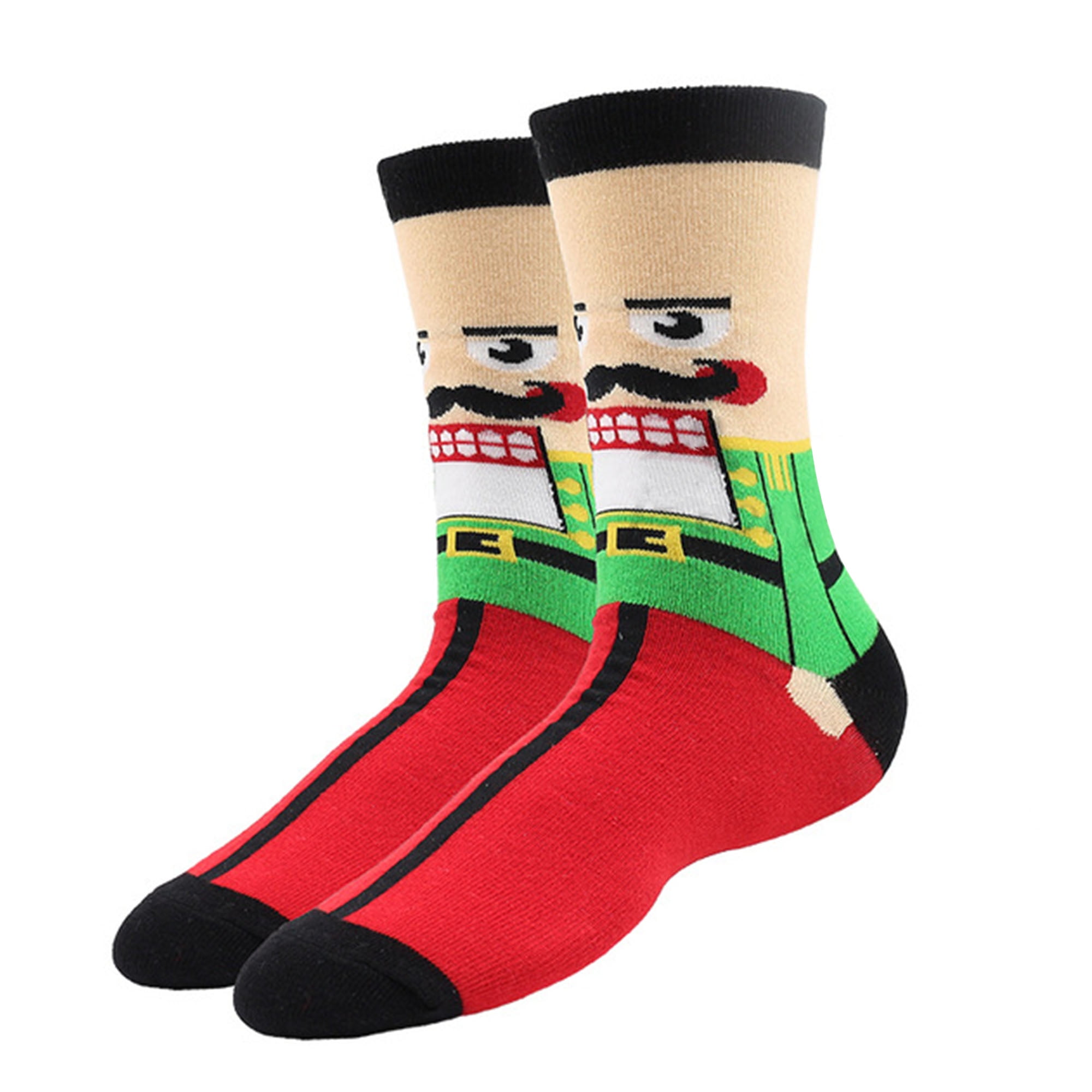 ELF Adult Christmas Socks Cute Santa Reindeer Candy Cane Pattern Crew