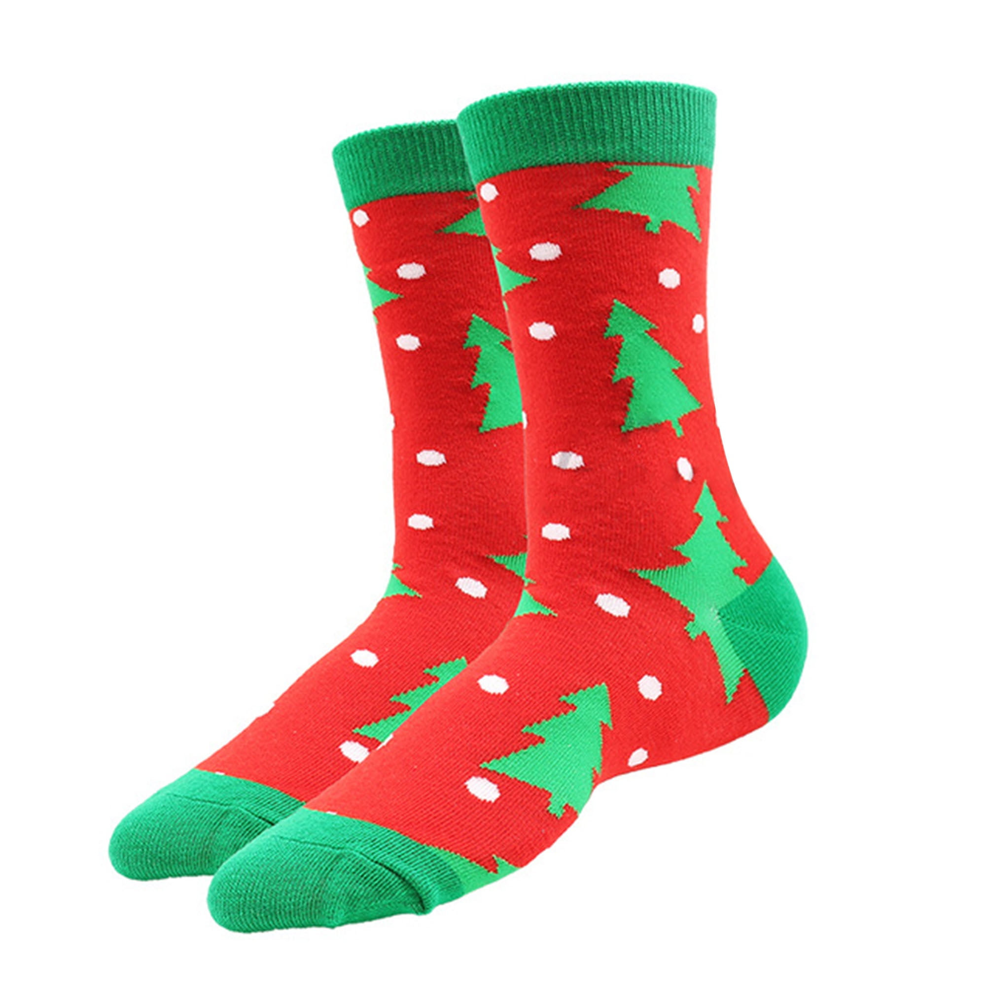 ELF Adult Christmas Socks Cute Santa Reindeer Candy Cane Pattern Crew ...