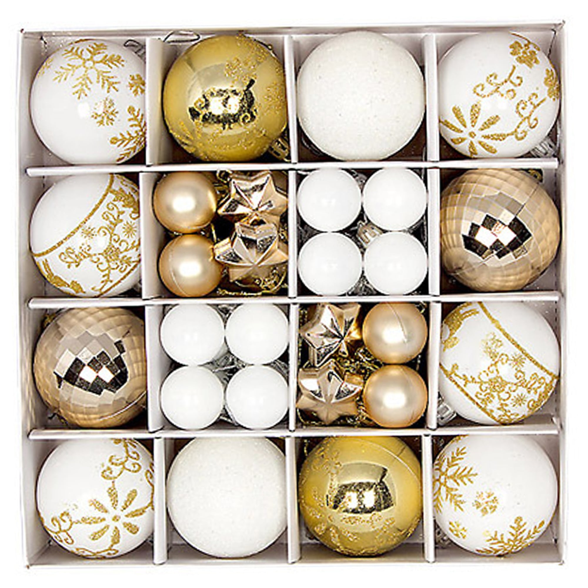 ELF Christmas Balls Ornaments, 44Pcs Sequined Decorative Holiday Tree