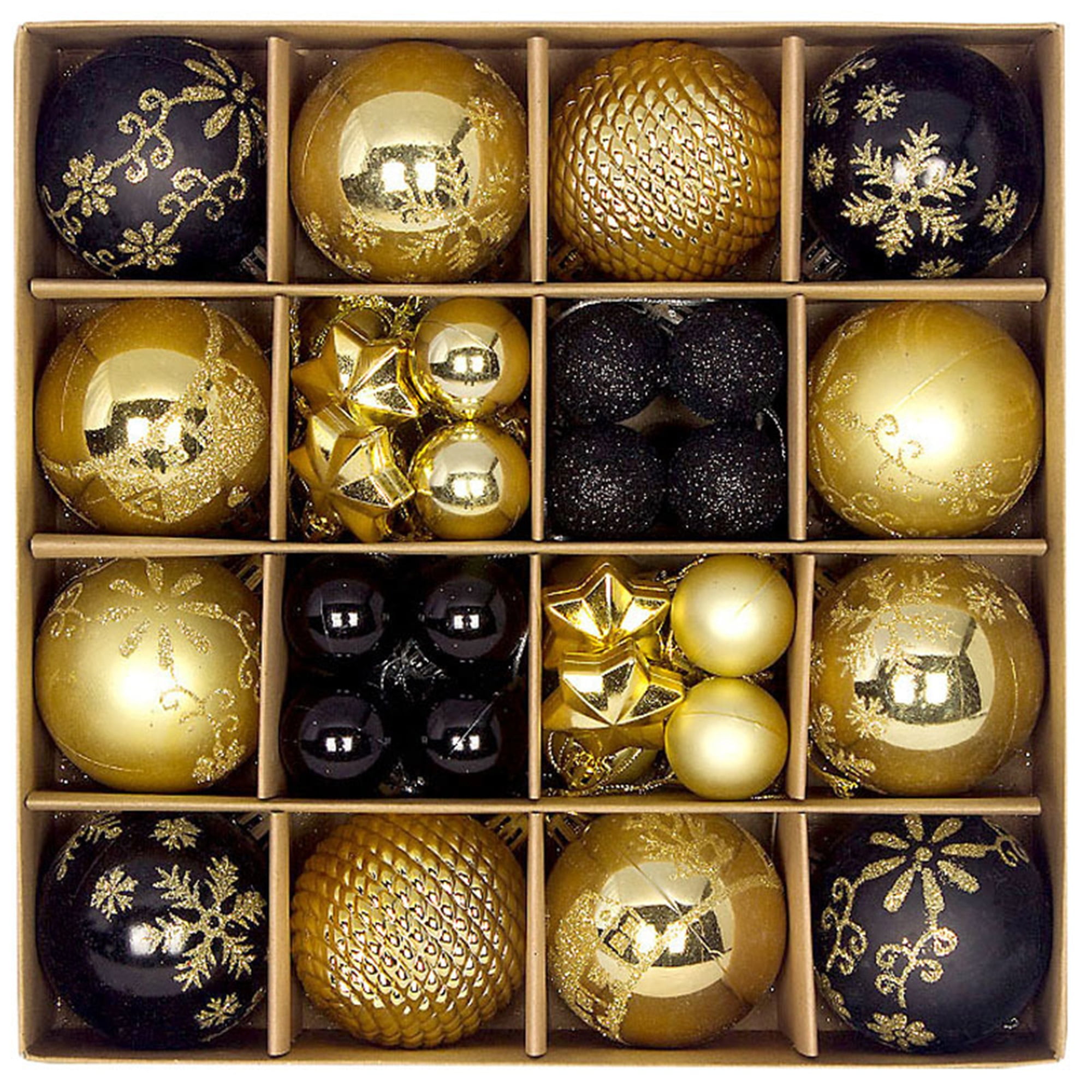 ELF Christmas Balls Ornaments, 44Pcs Sequined Decorative Holiday Tree