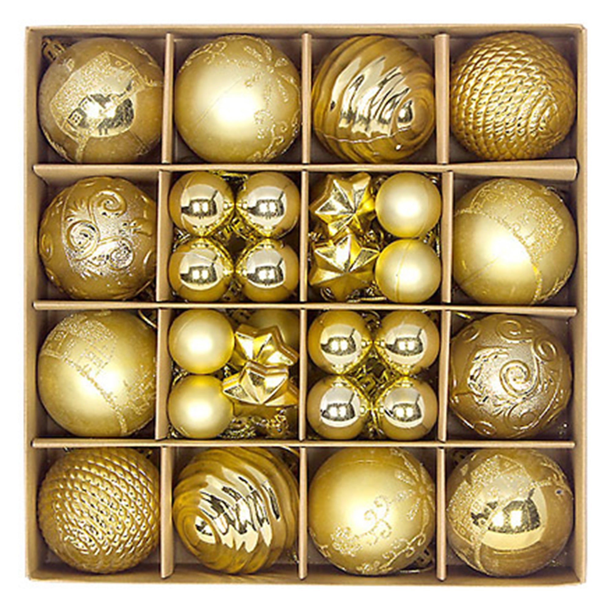ELF Christmas Balls Ornaments, 44Pcs Sequined Decorative Holiday Tree