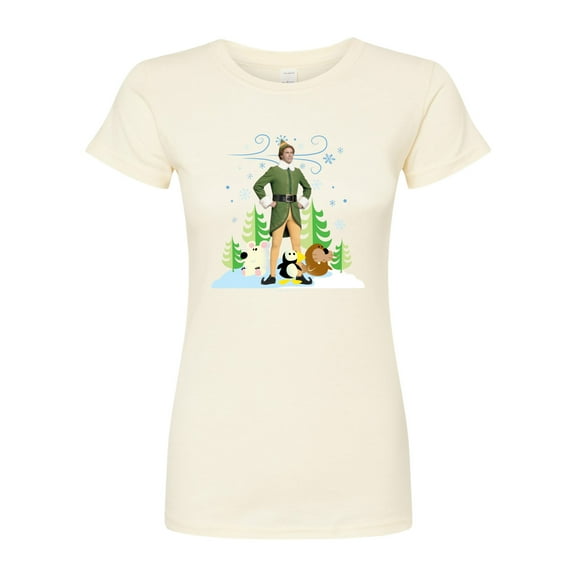 ELF - Christmas Buddy And Arctic Puppets - Juniors Fitted Graphic T-Shirt