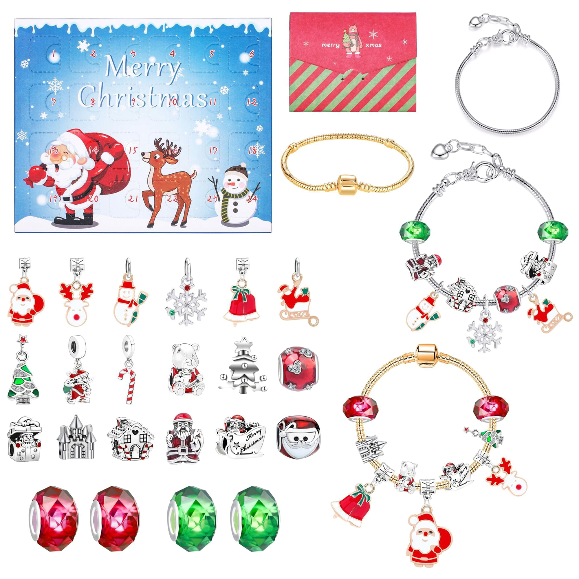 Jewelry Beads Charms Box 24 Days Christmas Advent Calendar - Temu