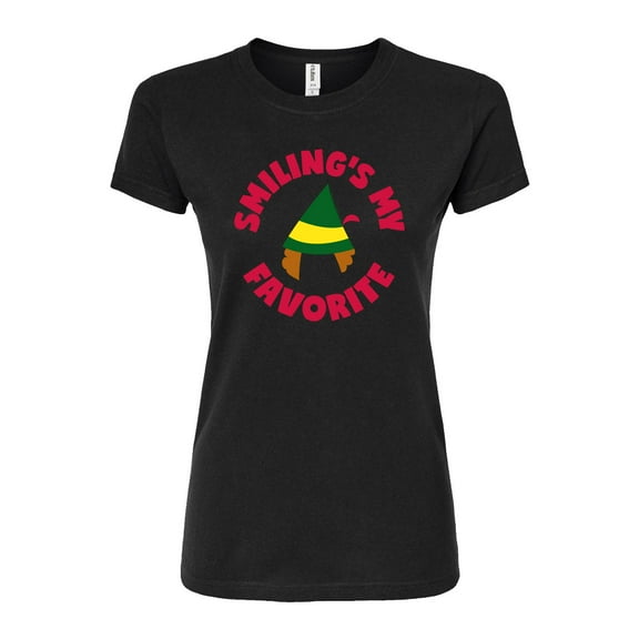 ELF - Christmas Family Set Smilings My Favorite - Juniors Fitted Graphic T-Shirt