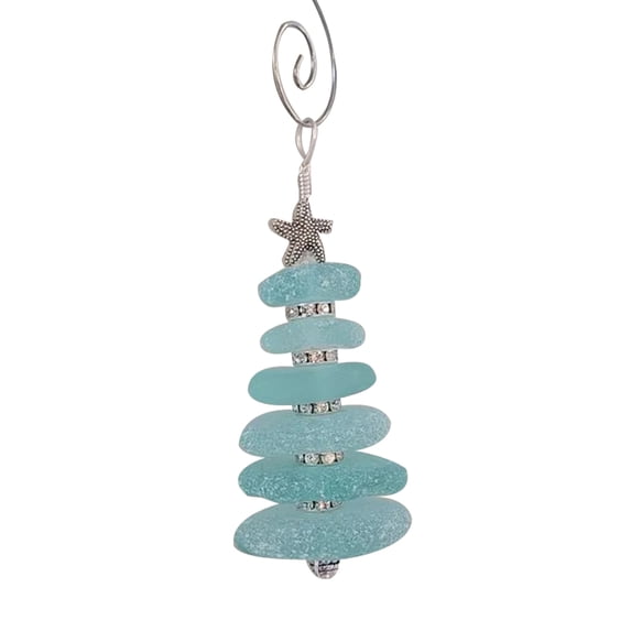 ELF Christmas Hanging Ornaments, Star Tree Glass Pendant for Christmas Tree Home Party Decoration
