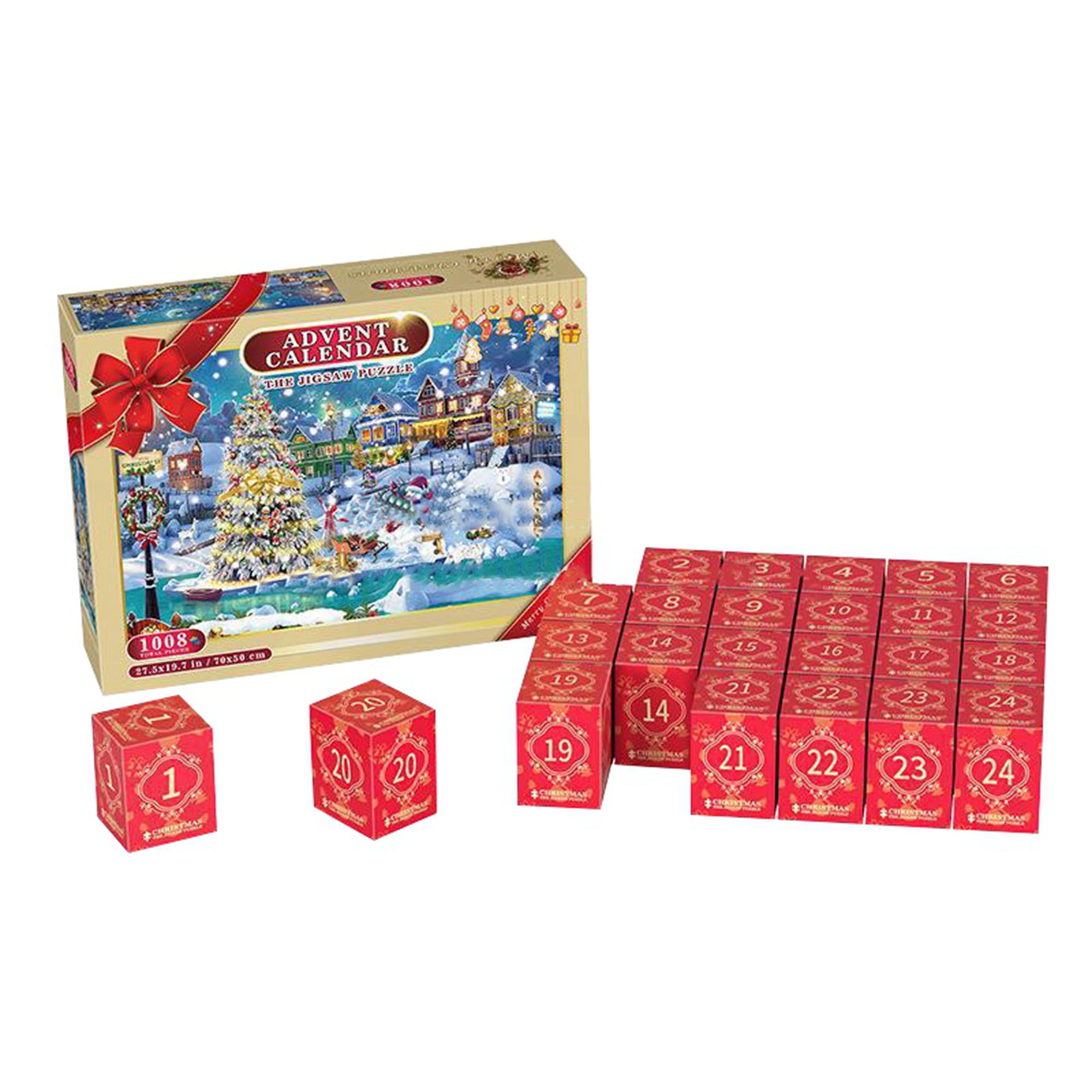 Calendrier de l'Avent de Noël Jigsaw Puzzle Box, Calendriers de compte à  rebours de 24 jours, Cadeau de Noël, 1008 pièces, 24 boîtes - AliExpress