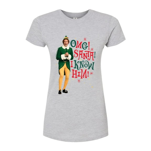ELF - Christmas Omg I Know Him - Juniors Fitted Graphic T-Shirt