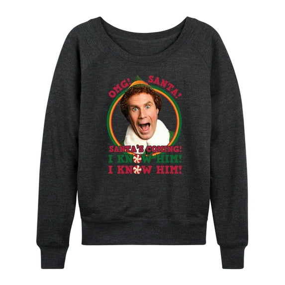ELF - Christmas Omg Santa I Know Him - Women's Lightweight French Terry Long Sleeve Shirt