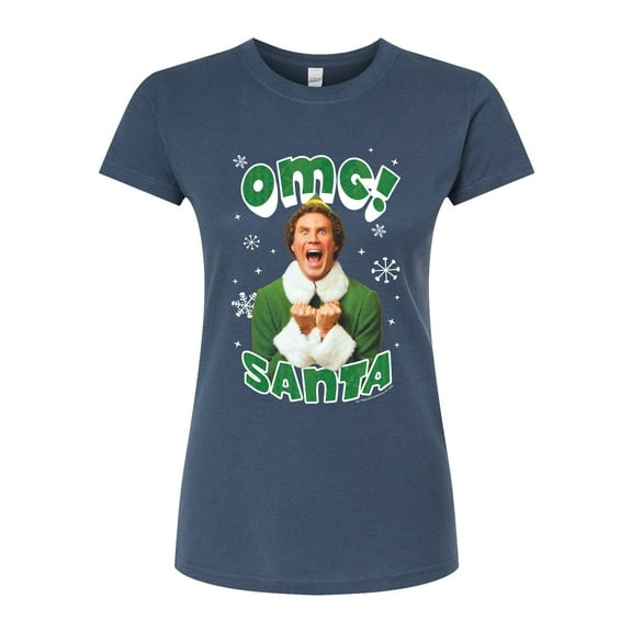 ELF - Christmas Omg Santa  - Juniors Fitted Graphic T-Shirt