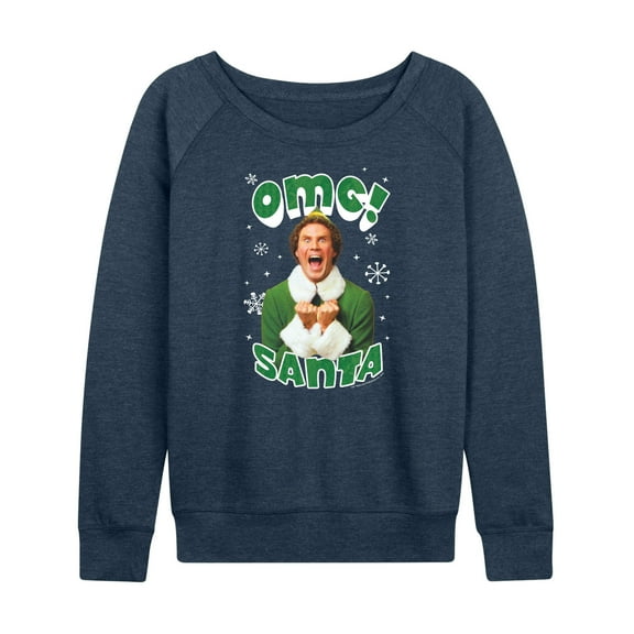 ELF - Christmas Omg Santa - Women's Lightweight French Terry Long Sleeve Shirt