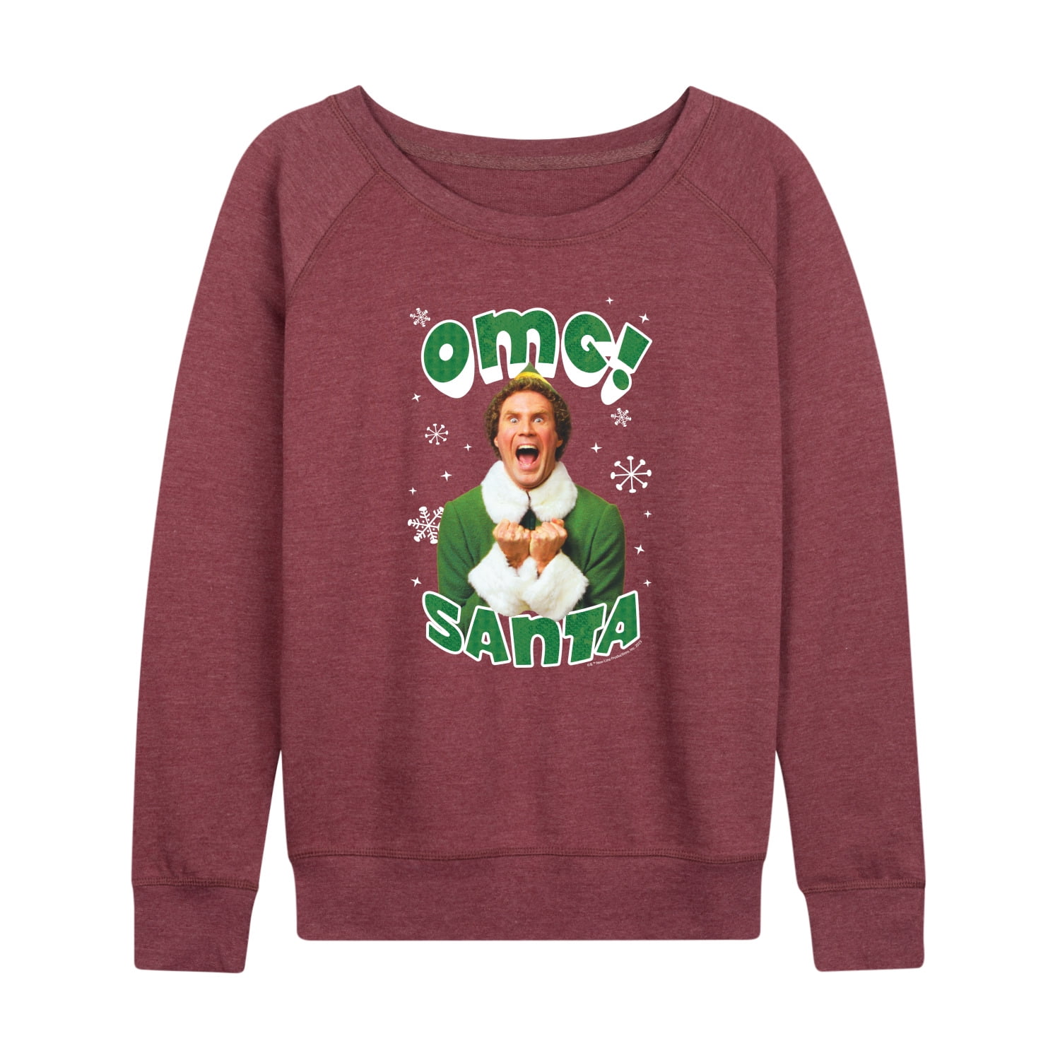 ELF - Christmas Omg Santa - Women's Lightweight French Terry Long Sleeve Shirt