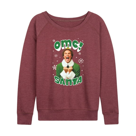 ELF - Christmas Omg Santa - Women's Lightweight French Terry Long Sleeve Shirt