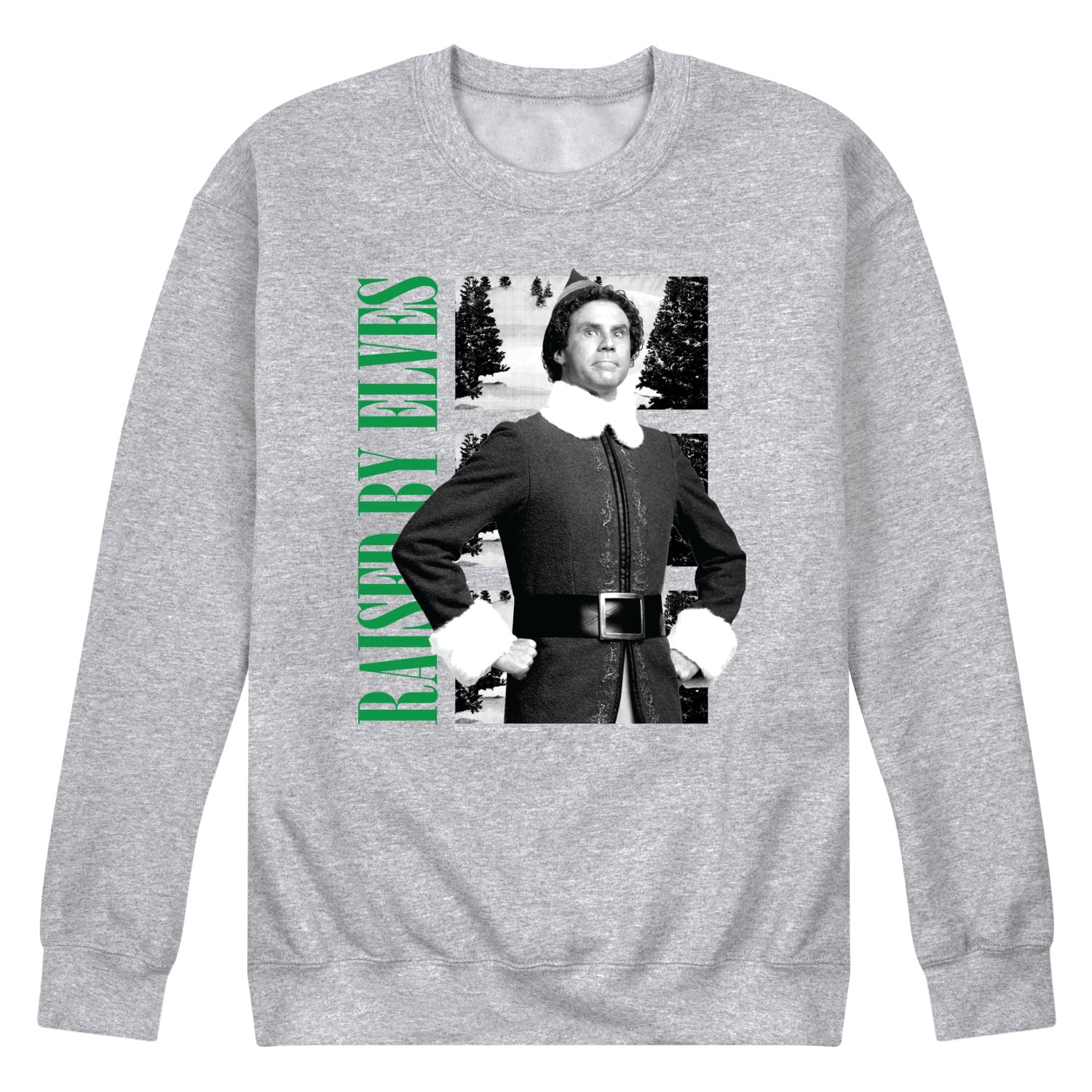 ELF - Christmas Raised By Elves  - Men's Crew Neck Fleece Pullover