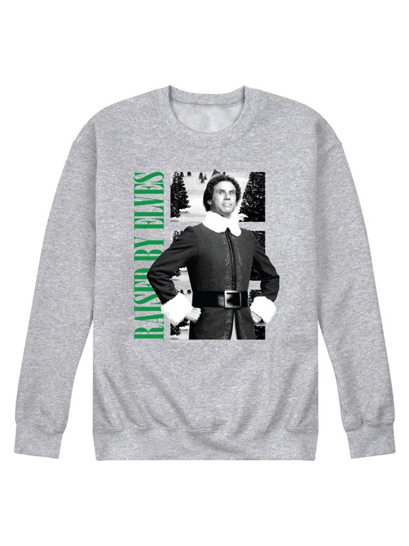- Christmas Raised By Elves Men's Graphic Fleece Sweatshirt