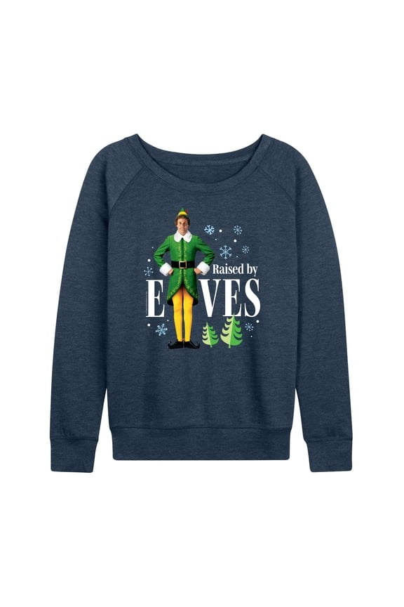 - Christmas Raised By Elves - Women's Lightweight French Terry Long Sleeve Shirt