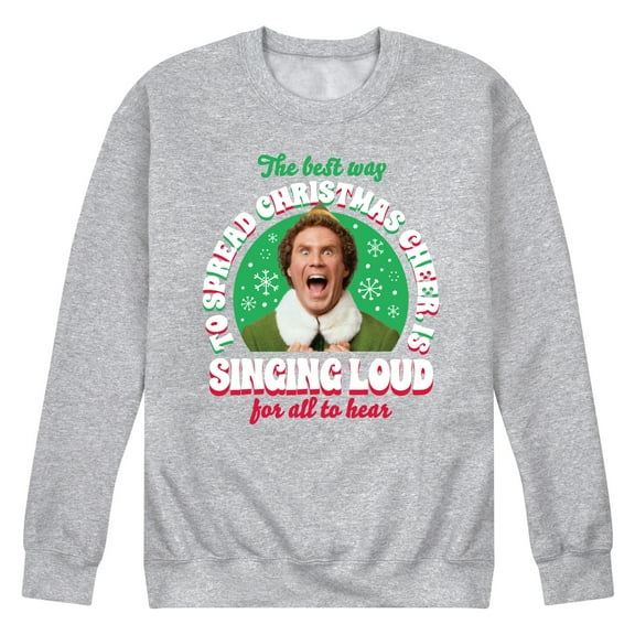 ELF - Christmas Singing  - Men's Crew Neck Fleece Pullover