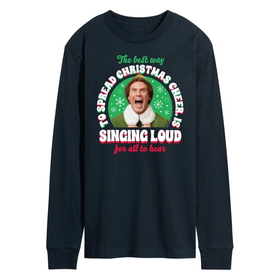 ELF - Christmas Singing Men's Long Sleeve Graphic T-Shirt