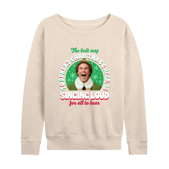 ELF - Christmas Singing - Women's Lightweight French Terry Long Sleeve Shirt