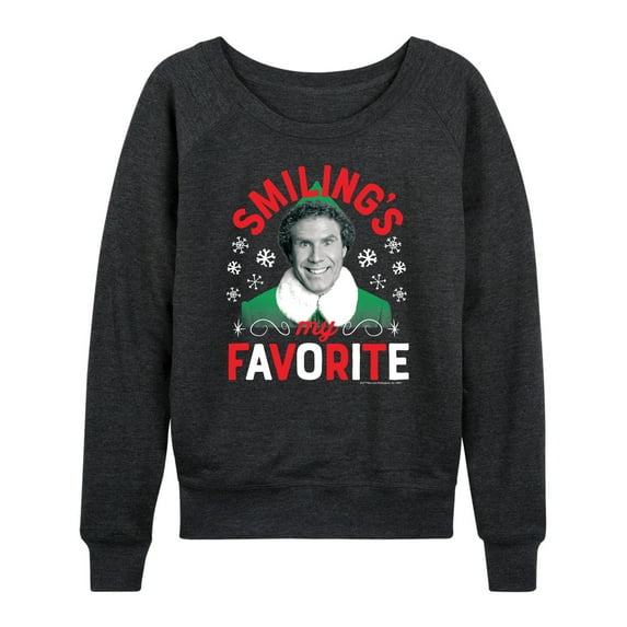 ELF - Christmas Smilings My Favorite - Women's Lightweight French Terry Long Sleeve Shirt