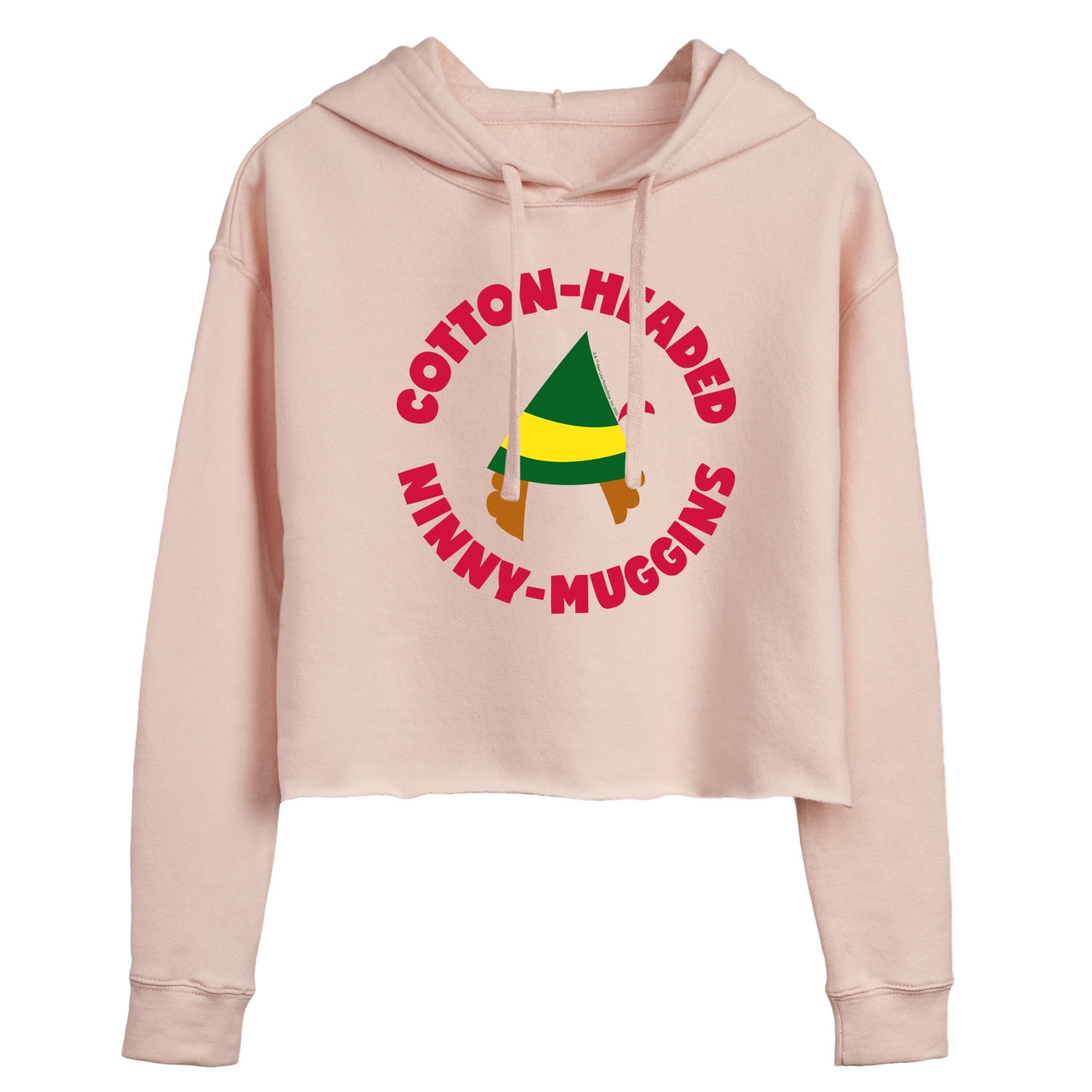ELF - Christmas Family Set Ninny Muggins - Juniors Cropped Pullover Hoodie