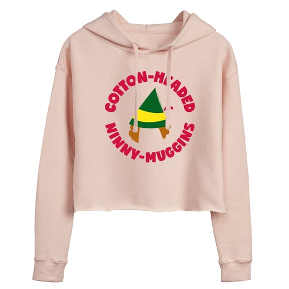 ELF - Christmas Family Set Ninny Muggins - Juniors Cropped Pullover Hoodie