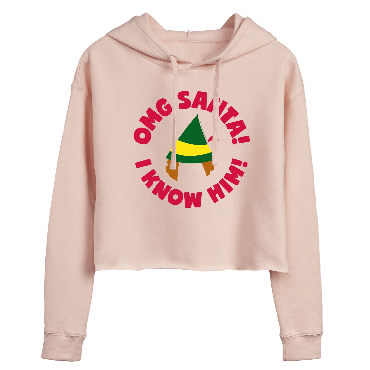 ELF - Christmas Family Set Omg Santa - Juniors Cropped Pullover Hoodie