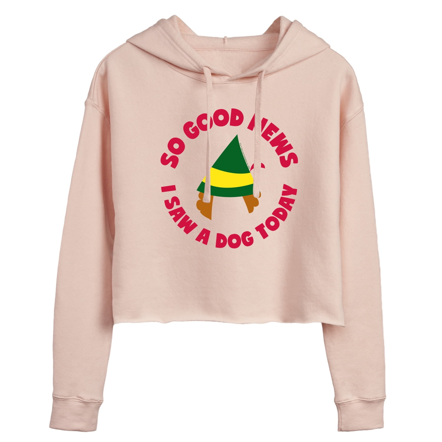 ELF - Christmas Family Set Saw A Dog - Juniors Cropped Pullover Hoodie