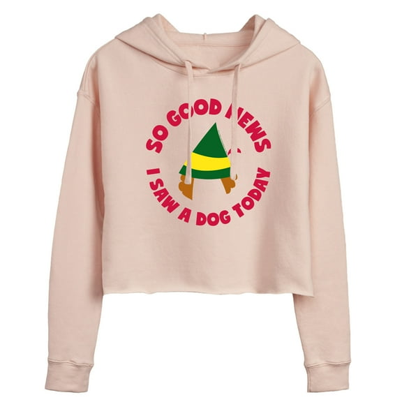 ELF - Christmas Family Set Saw A Dog - Juniors Cropped Pullover Hoodie