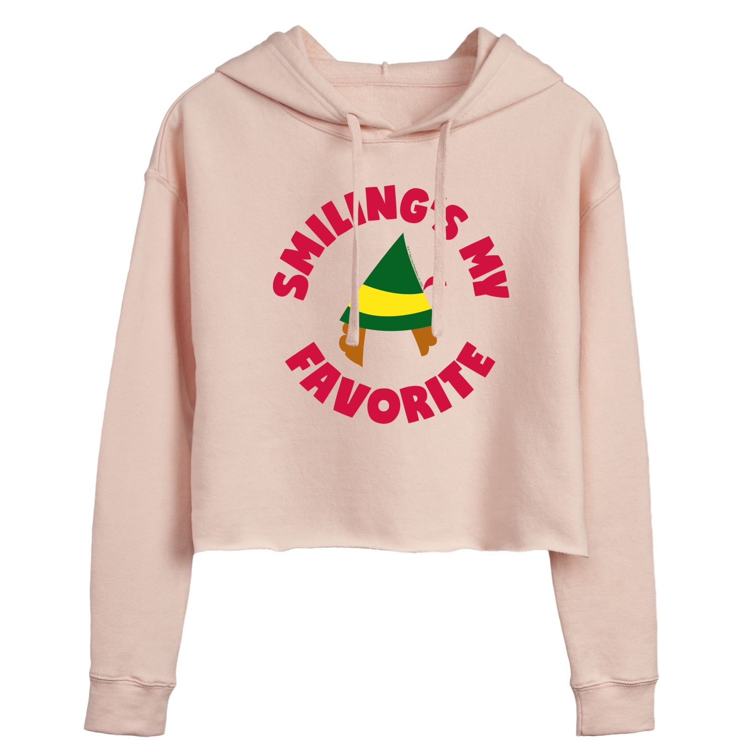 ELF - Christmas Family Set Smilings My Favorite - Juniors Cropped Pullover Hoodie