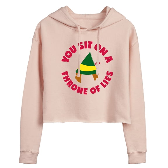 ELF - Christmas Throne of Lies - Juniors Cropped Pullover Hoodie