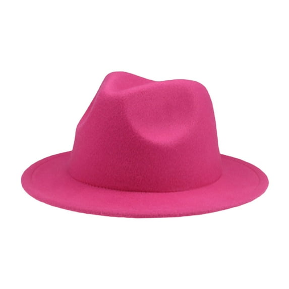 ELF Kid Fedora Hat Solid Color Children Jazz Hats Classic Wide Brim Panama Dress Hat for Boys Girls Clothes Accessories