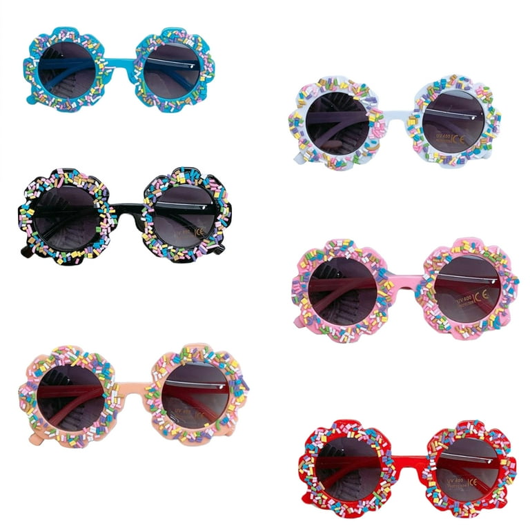 ELF Kid Summer Sunglasses Cute DIY Flower Shape UV400 Protection Glasses for Boys Girls