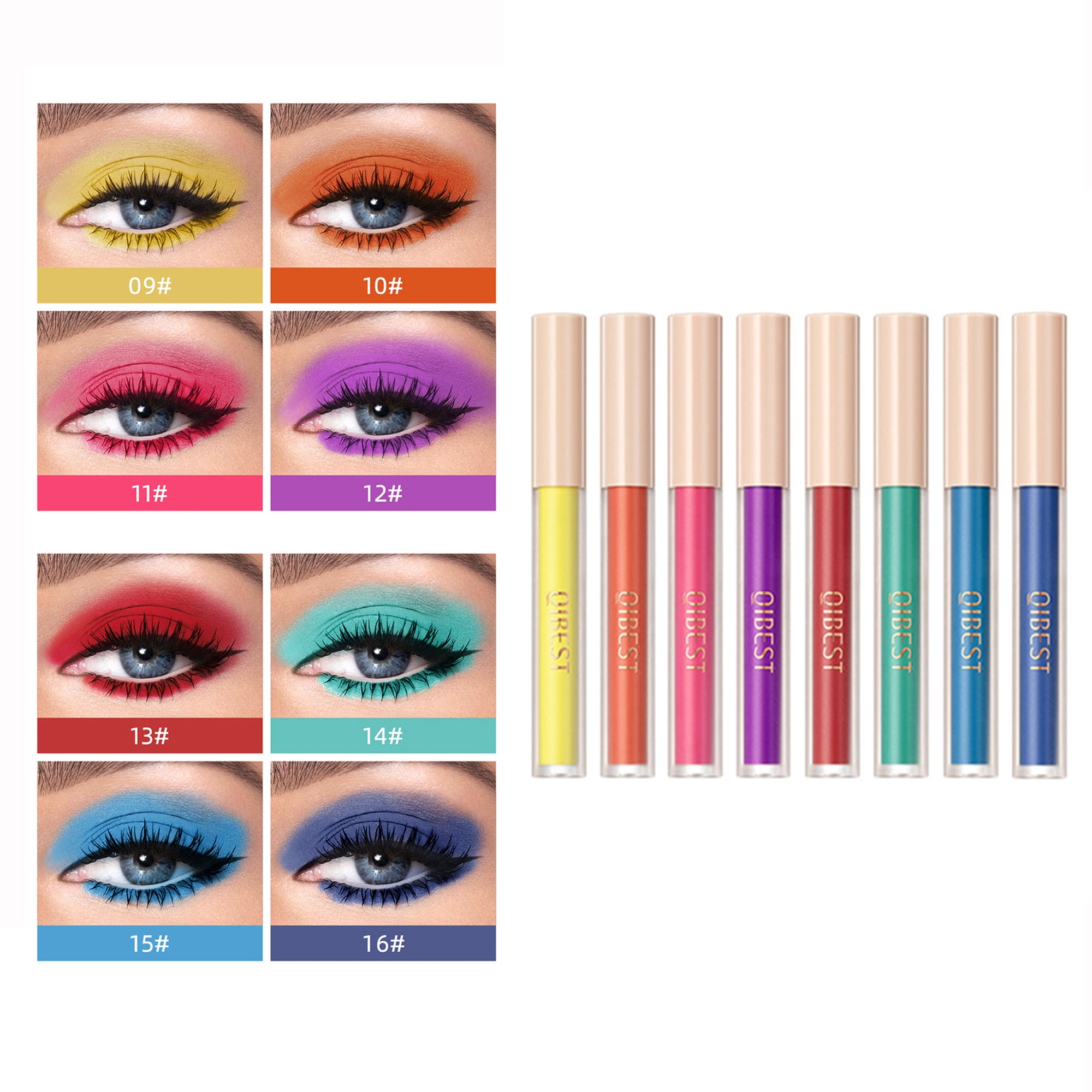 ELF Liquid Eyeshadow Set 8 Colors Natural Matte Liquid Eyeshadow Long ...