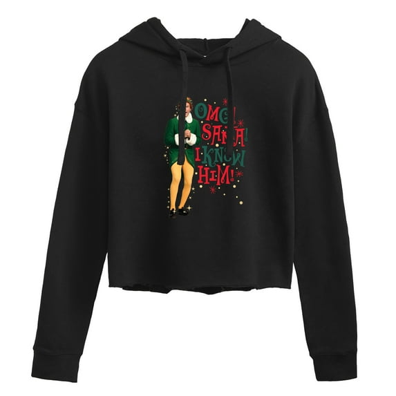 ELF - Christmas Omg I Know Him - Juniors Cropped Pullover Hoodie