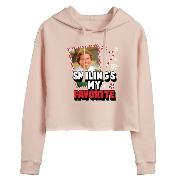 ELF - Christmas Smilings My Favorite - Juniors Cropped Pullover Hoodie