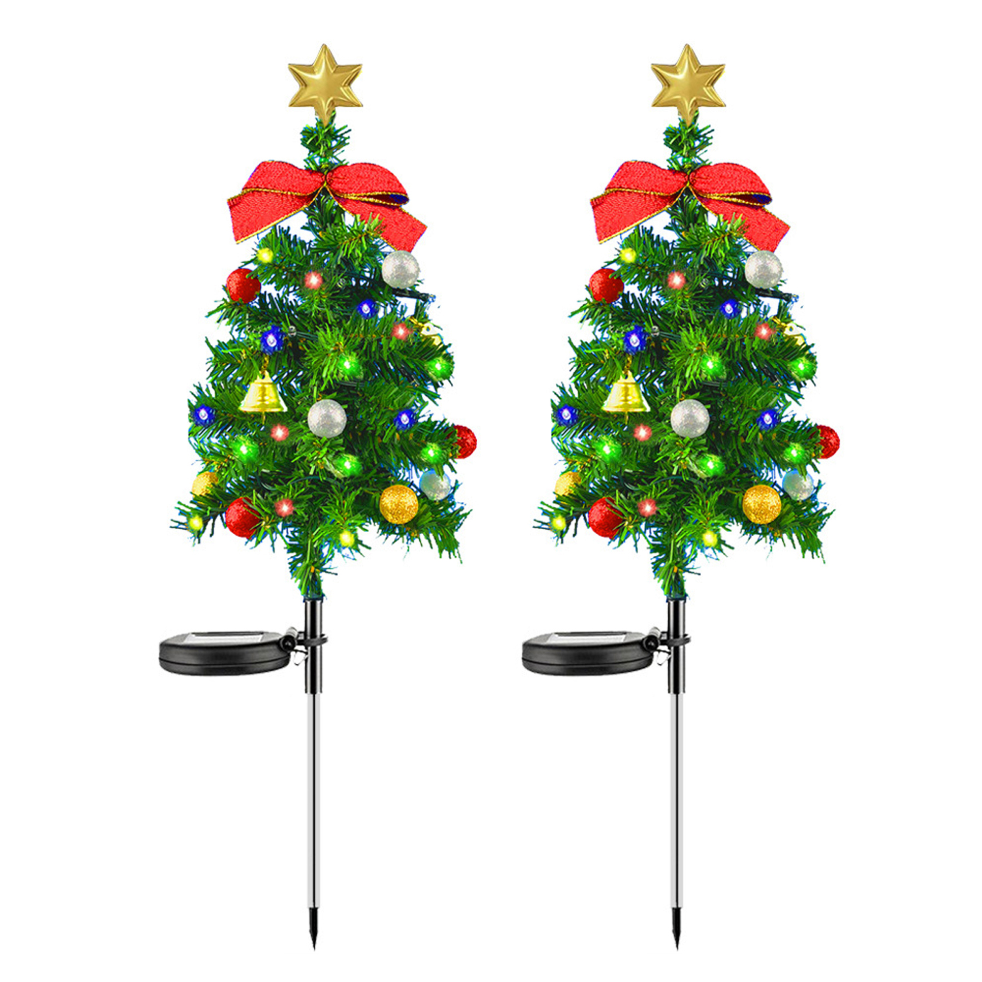 ELF Solar Christmas Tree Garden Stake Lights Waterproof Christmas Tree Outdoor Decorations for