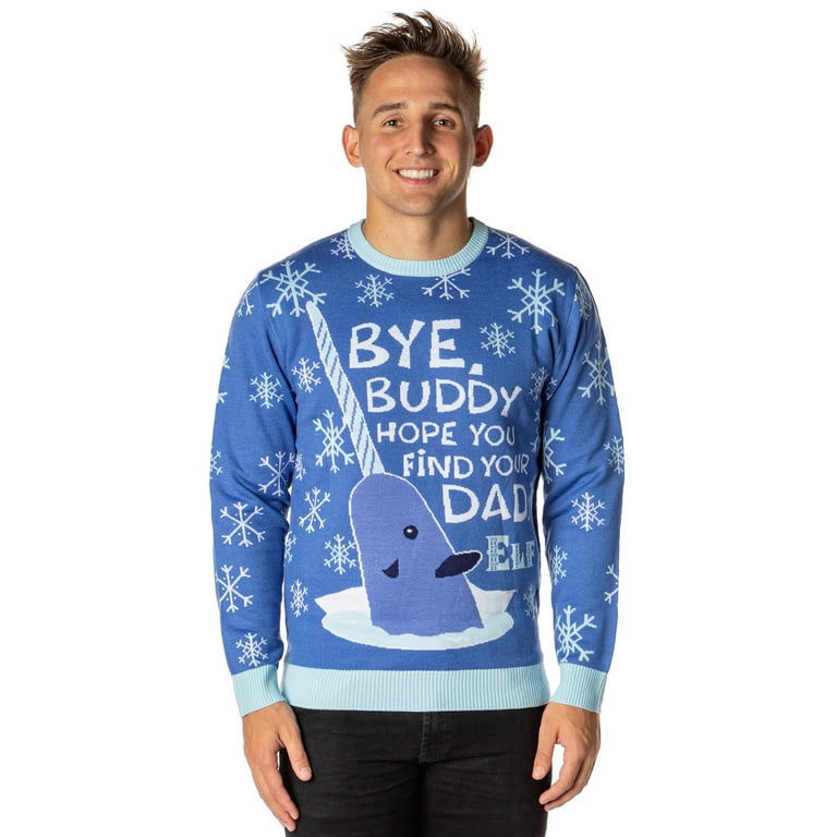 ELF The Movie Men's Mr. Narwhal Ugly Christmas Sweater Knit Pullover (XL)